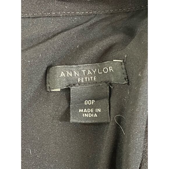 Ann Taylor Petite Black Fit & Flare Dress Beaded Neckline Size 00P - Picture 13 of 14